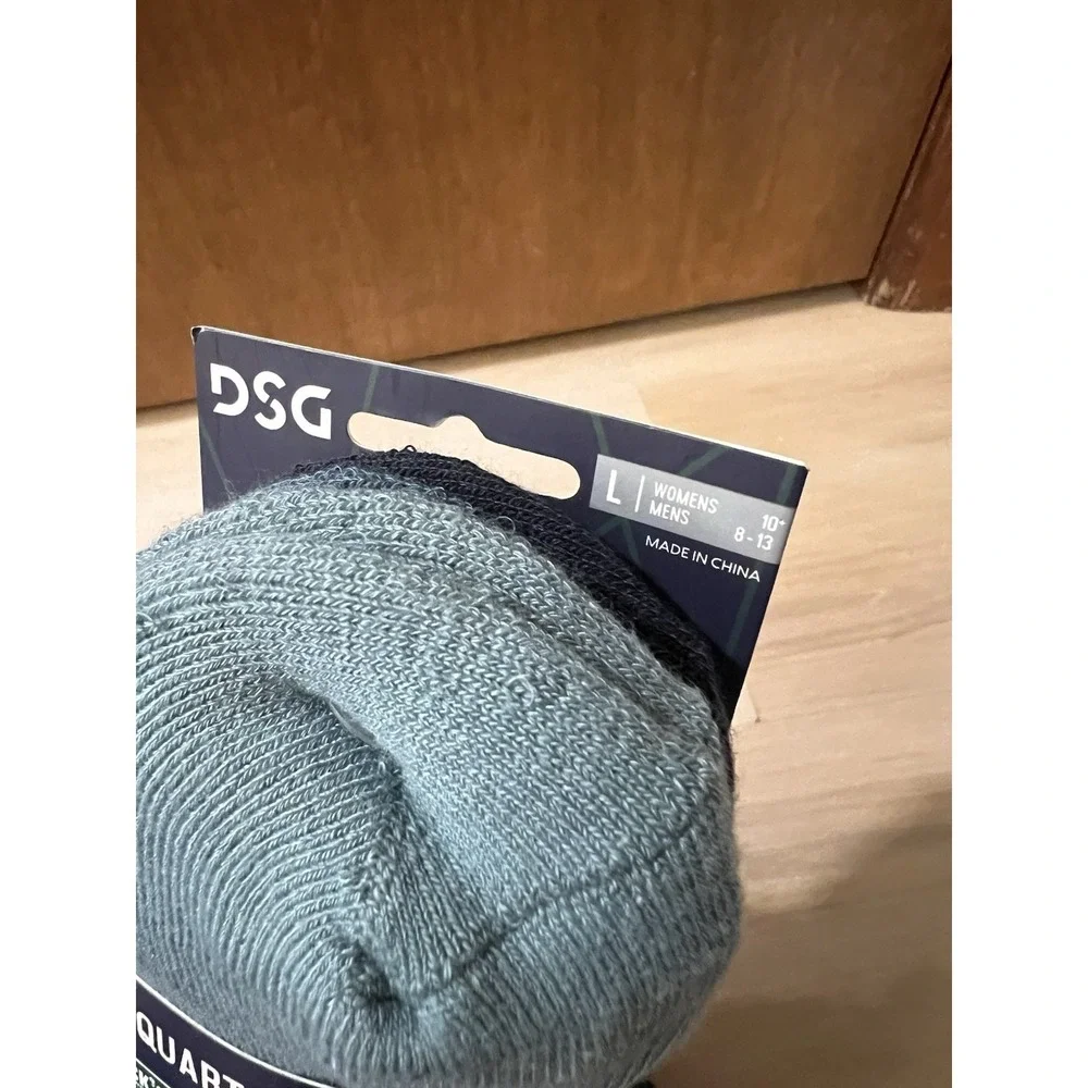 DSG‎ Men's Quarter Crew Socks Regular Size L Green Blue Quarter Crew Style